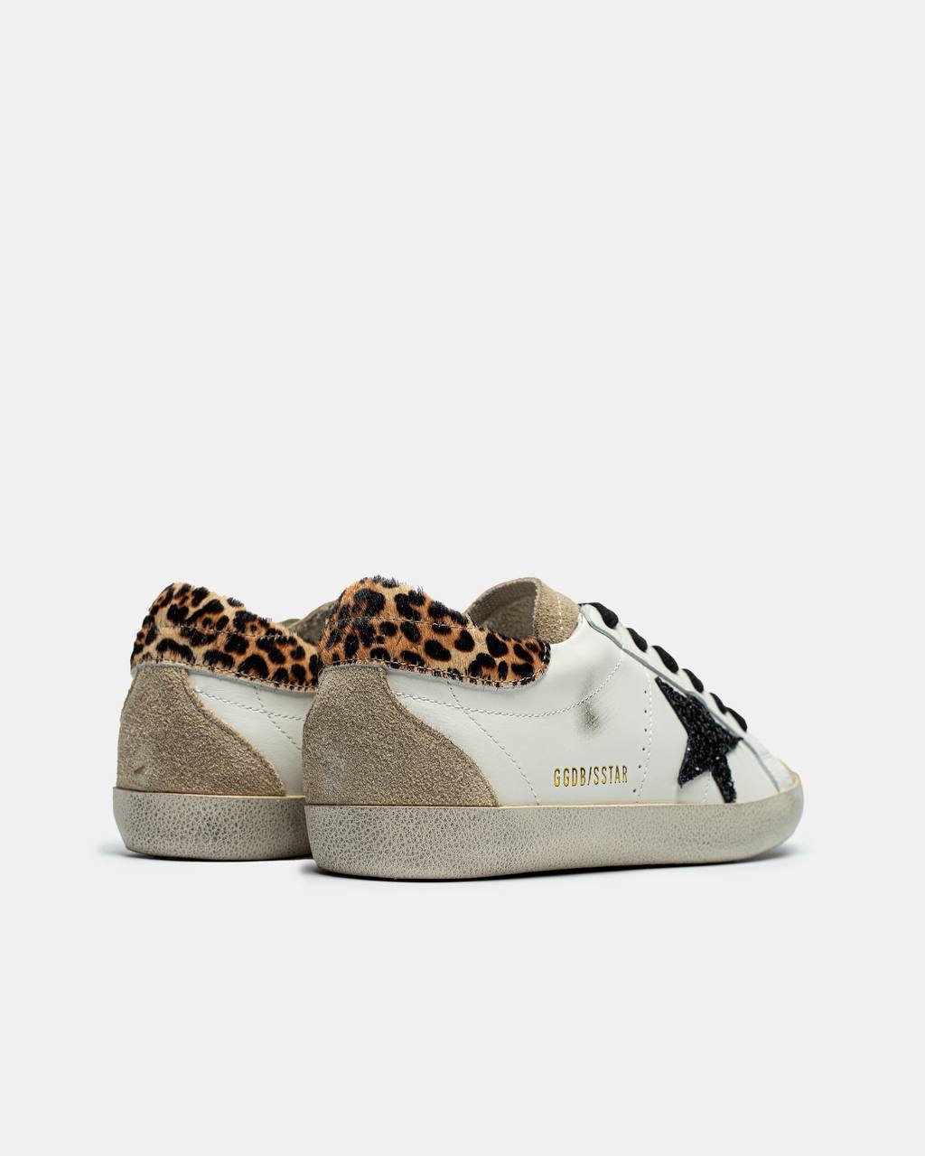 Golden Goose Superstar Leopard Black Glitter Star