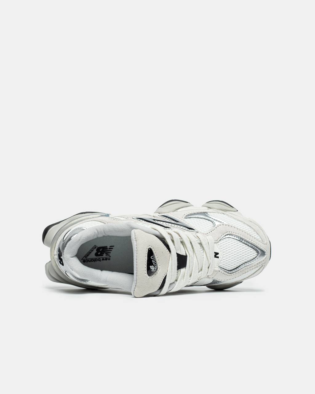New Balance 9060 White Black Metallic Silver