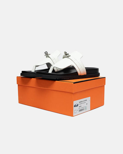 Hermes Empire Sandal Blanc White
