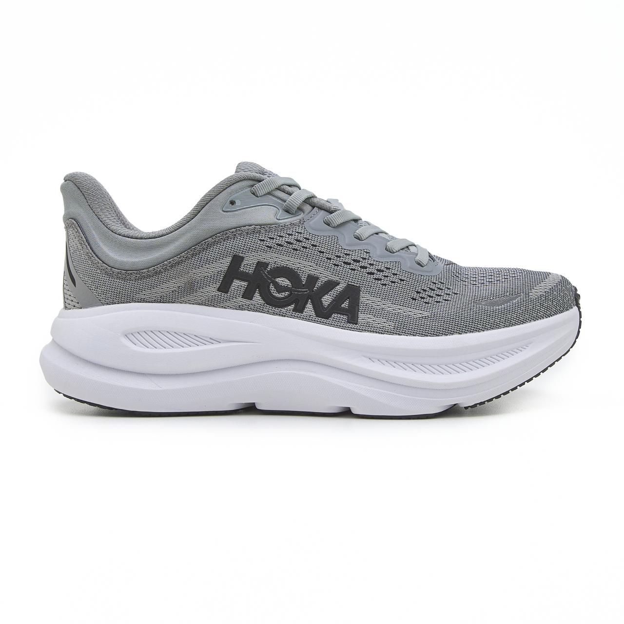 Hoka Bondi 9 Grey White