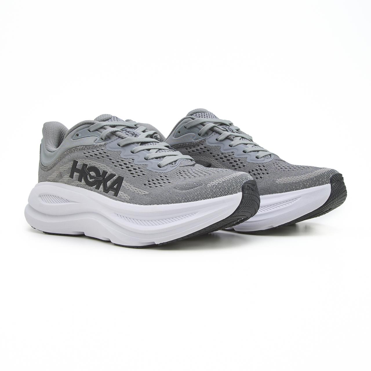 Hoka Bondi 9 Grey White