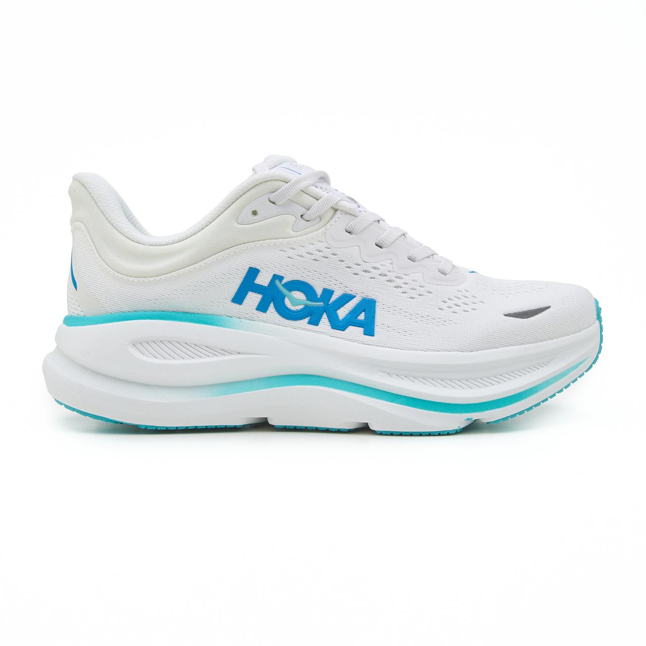 Hoka Bondi 9 White Blue