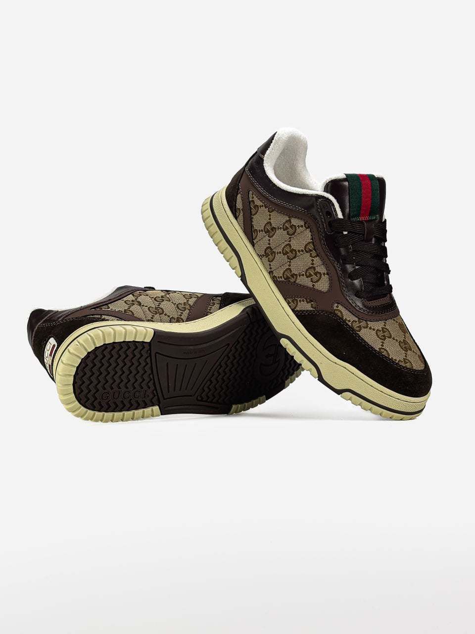 Gucci Re-Web Trainer Brown