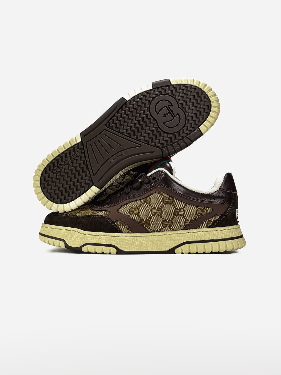 Gucci Re-Web Trainer Brown