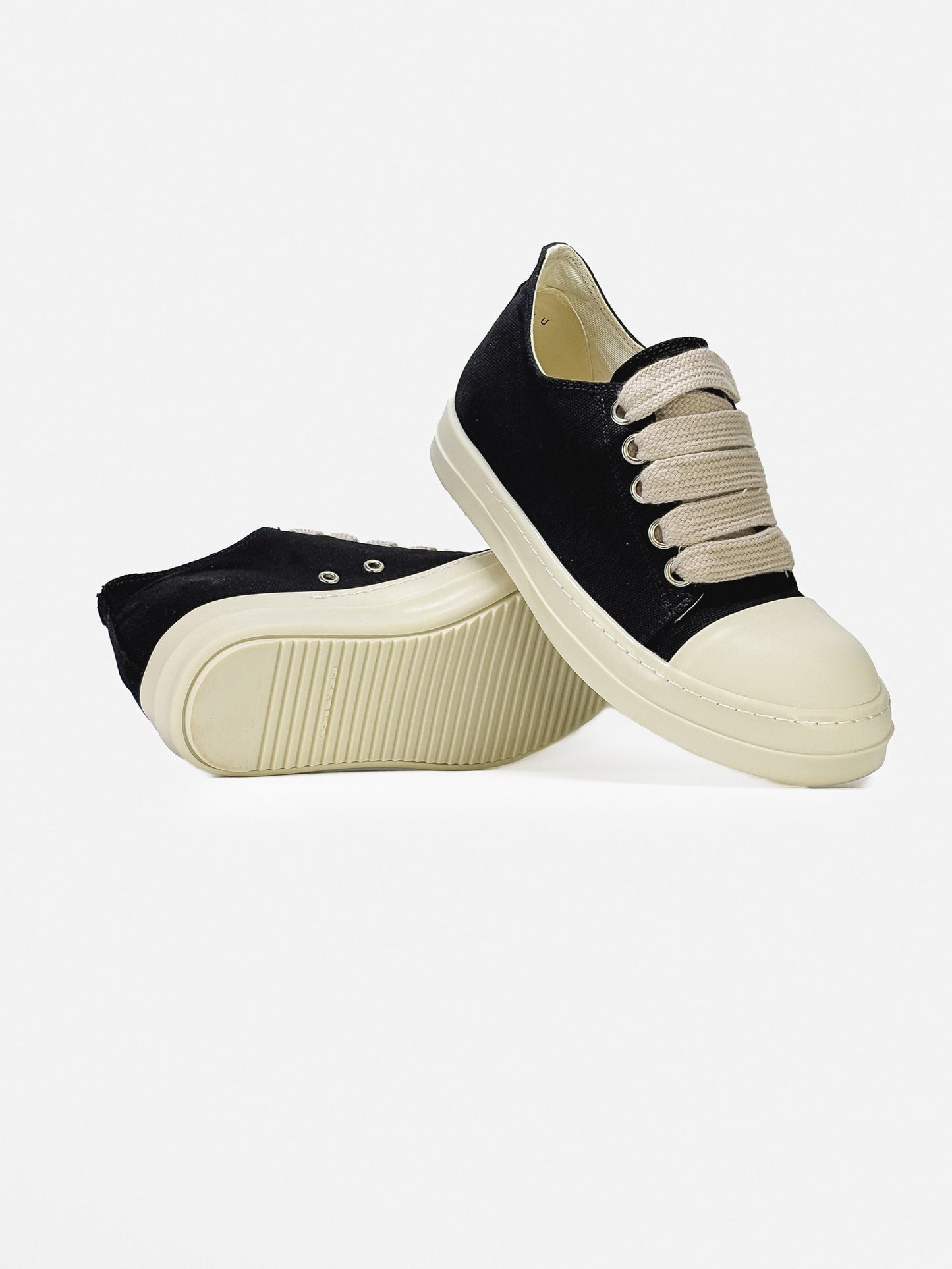 Rick Owens DRKSHDW Jumbo Lace Ramones Low Black Beige