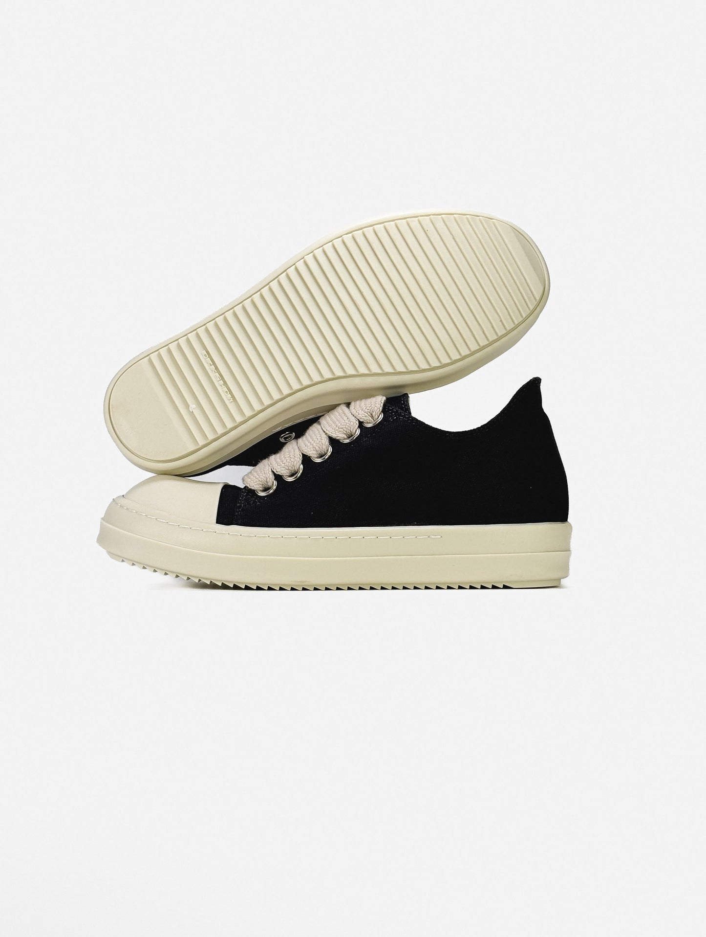 Rick Owens DRKSHDW Jumbo Lace Ramones Low Black Beige