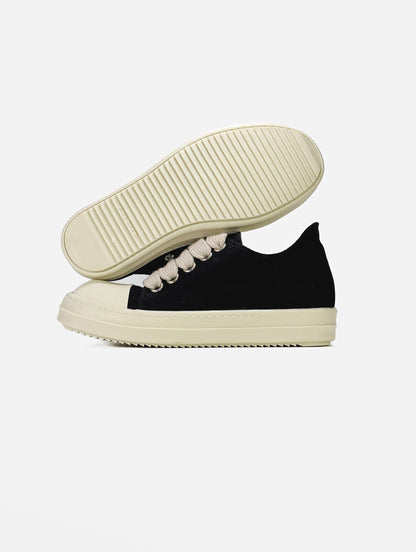 Rick Owens DRKSHDW Jumbo Lace Ramones Low Black Beige