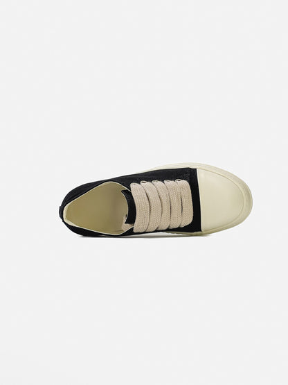 Rick Owens DRKSHDW Jumbo Lace Ramones Low Black Beige