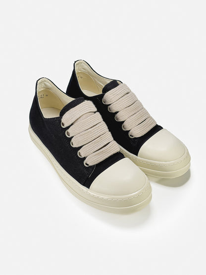 Rick Owens DRKSHDW Jumbo Lace Ramones Low Black Beige