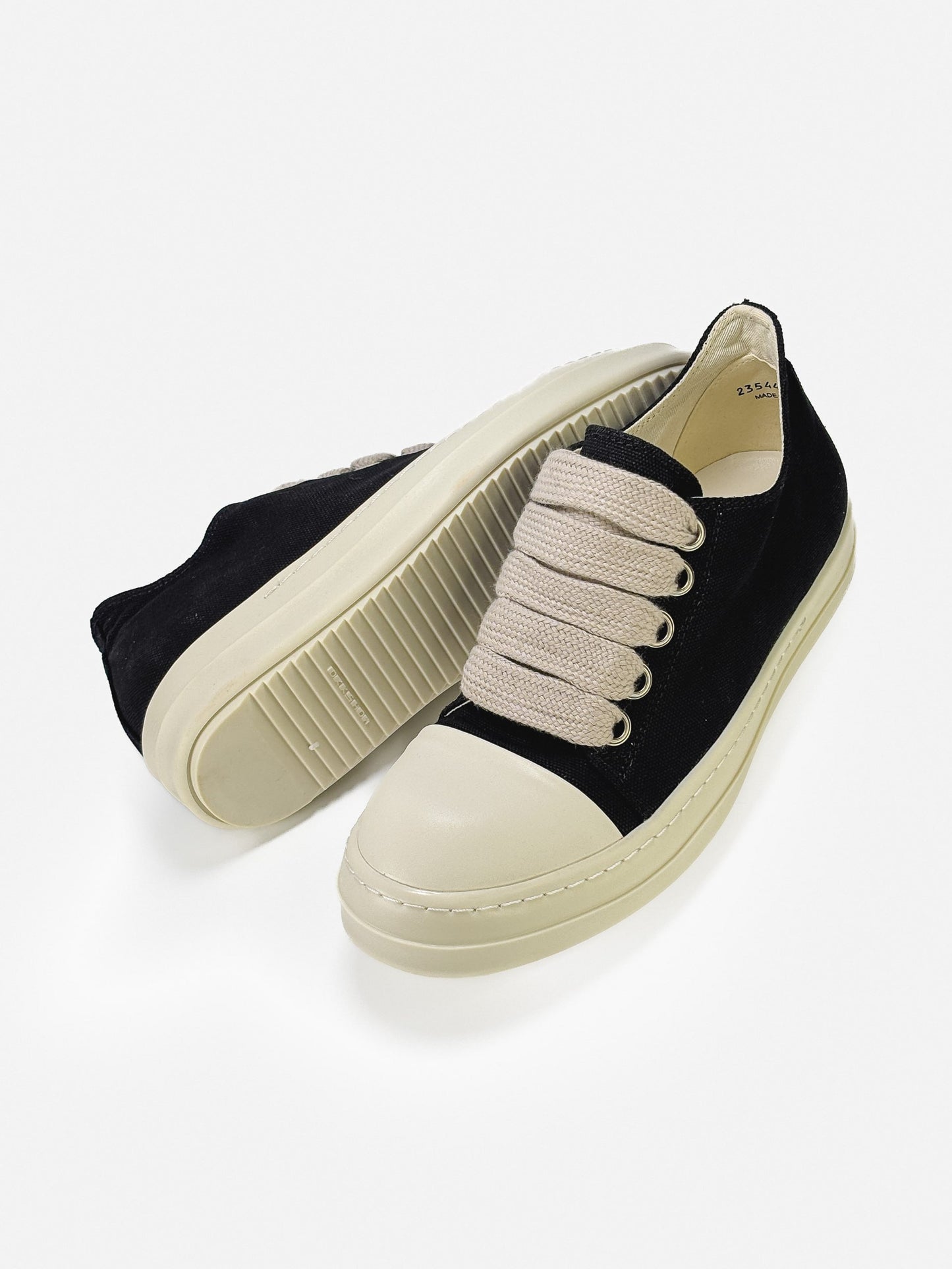 Rick Owens DRKSHDW Jumbo Lace Ramones Low Black Beige