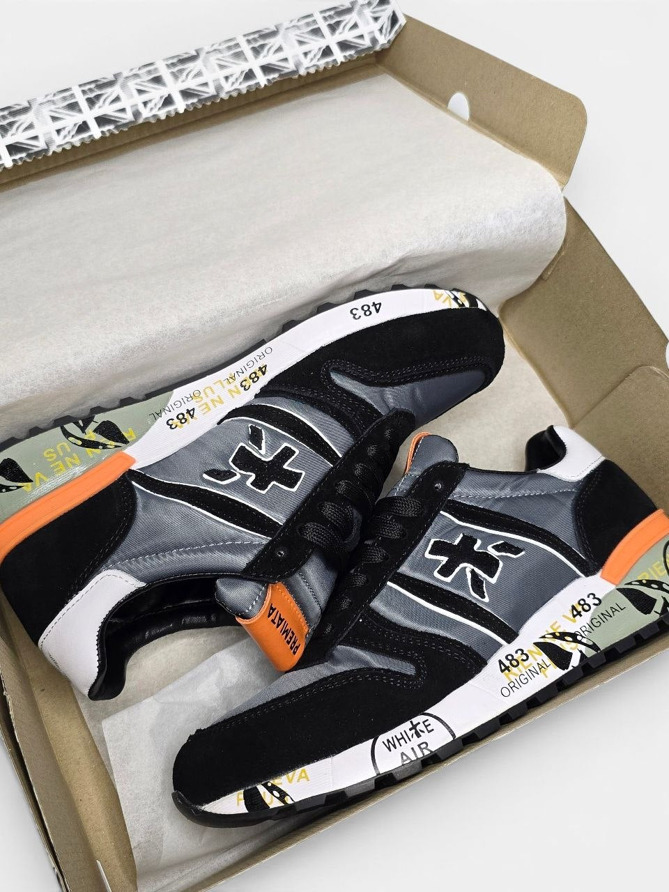 Premiata Lander Grey Black Orange