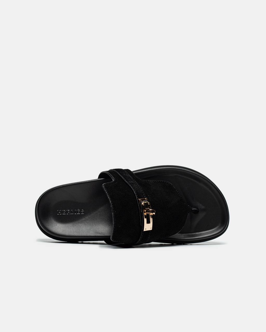 Hermes Empire Suede Slippers Black