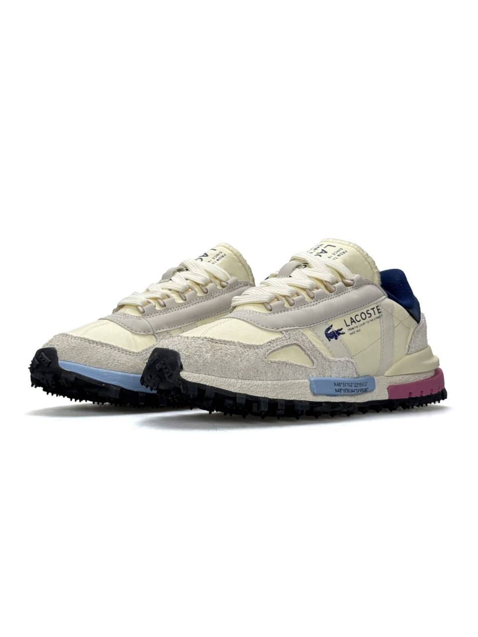 Lacoste Elite Active Beige Grey Pink
