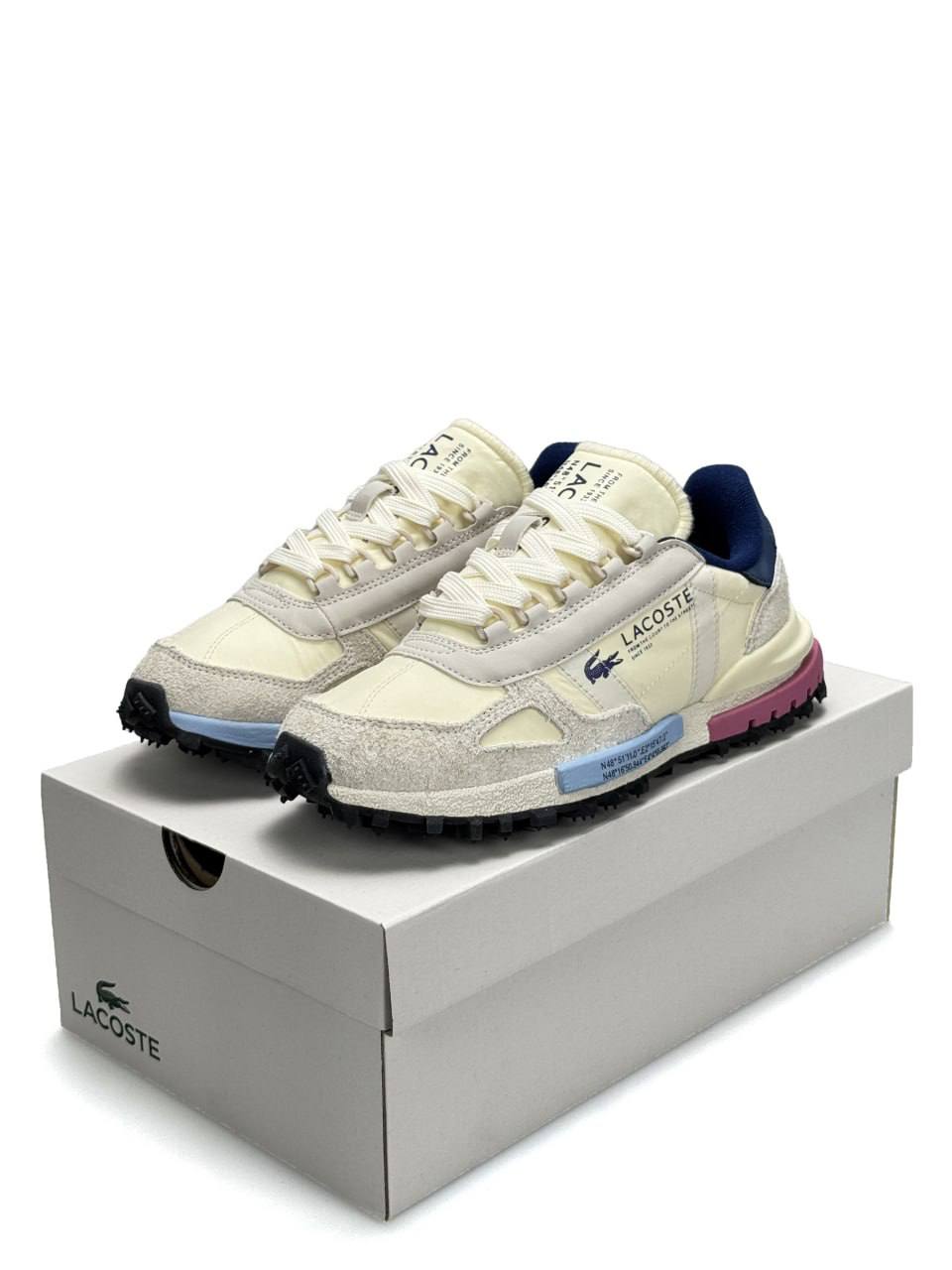 Lacoste Elite Active Beige Grey Pink