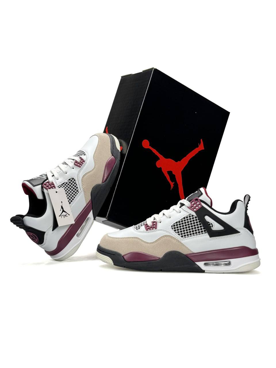 Nike Air Jordan 4 Retro PSG White Burgundy Black