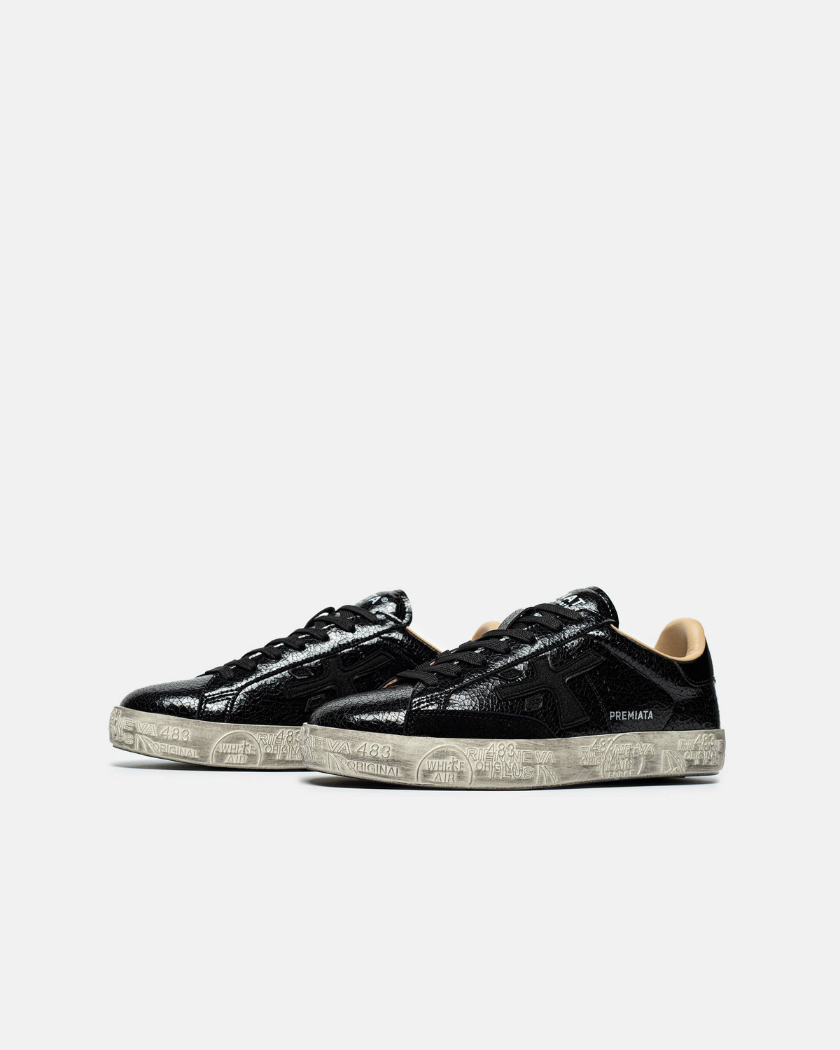 Premiata Stevend 6660 Crackle Leather Black