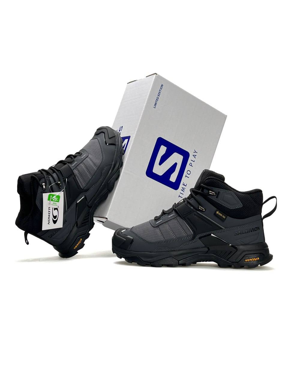 Salomon X Ultra 4 Mid Fur Grey Black