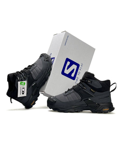 Salomon X Ultra 4 Mid Fur Grey Black