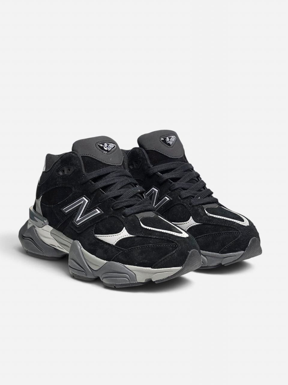 New Balance 9060 Black Grey Beige Fur