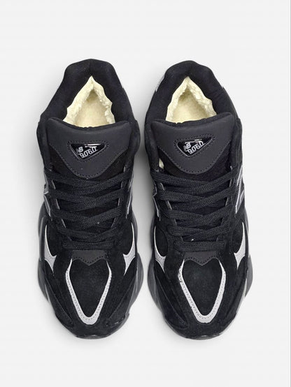 New Balance 9060 Black Grey Beige Fur