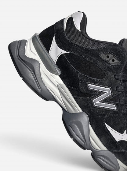 New Balance 9060 Black Grey Beige Fur