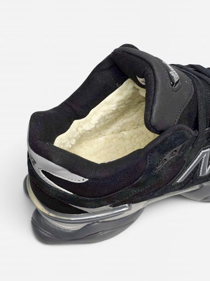 New Balance 9060 Black Grey Beige Fur