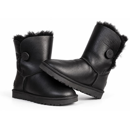 UGG Bailey Button Leather Black
