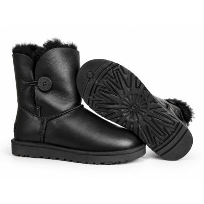 UGG Bailey Button Leather Black