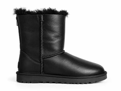 UGG Classic Zip Short Leather Black