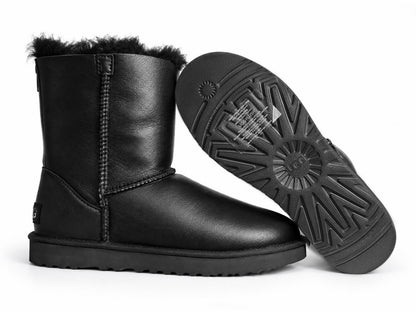 UGG Classic Zip Short Leather Black