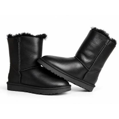 UGG Classic Zip Short Leather Black