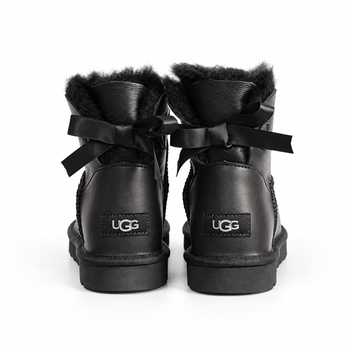 UGG Bailey Bow Mini Leather Black