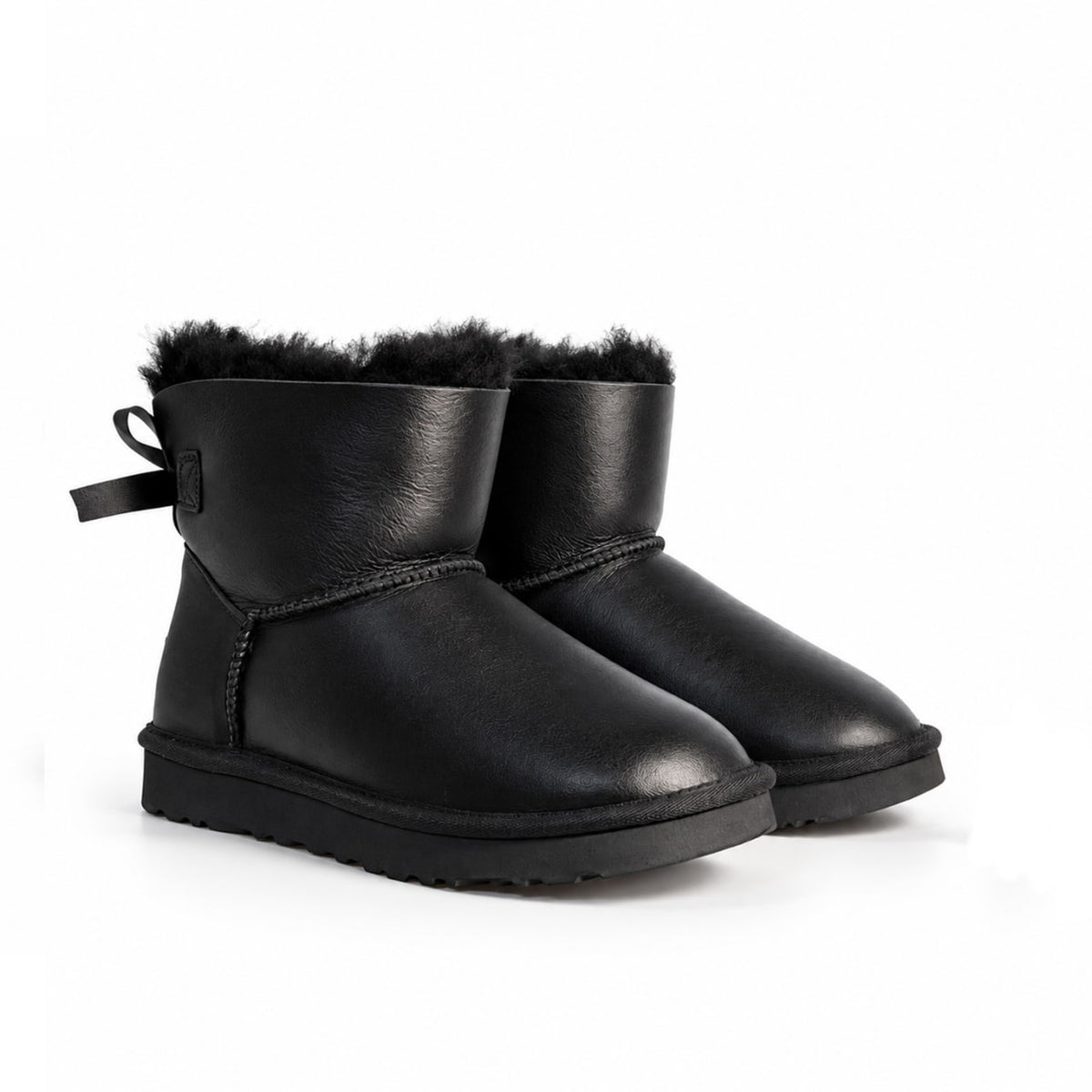 UGG Bailey Bow Mini Leather Black