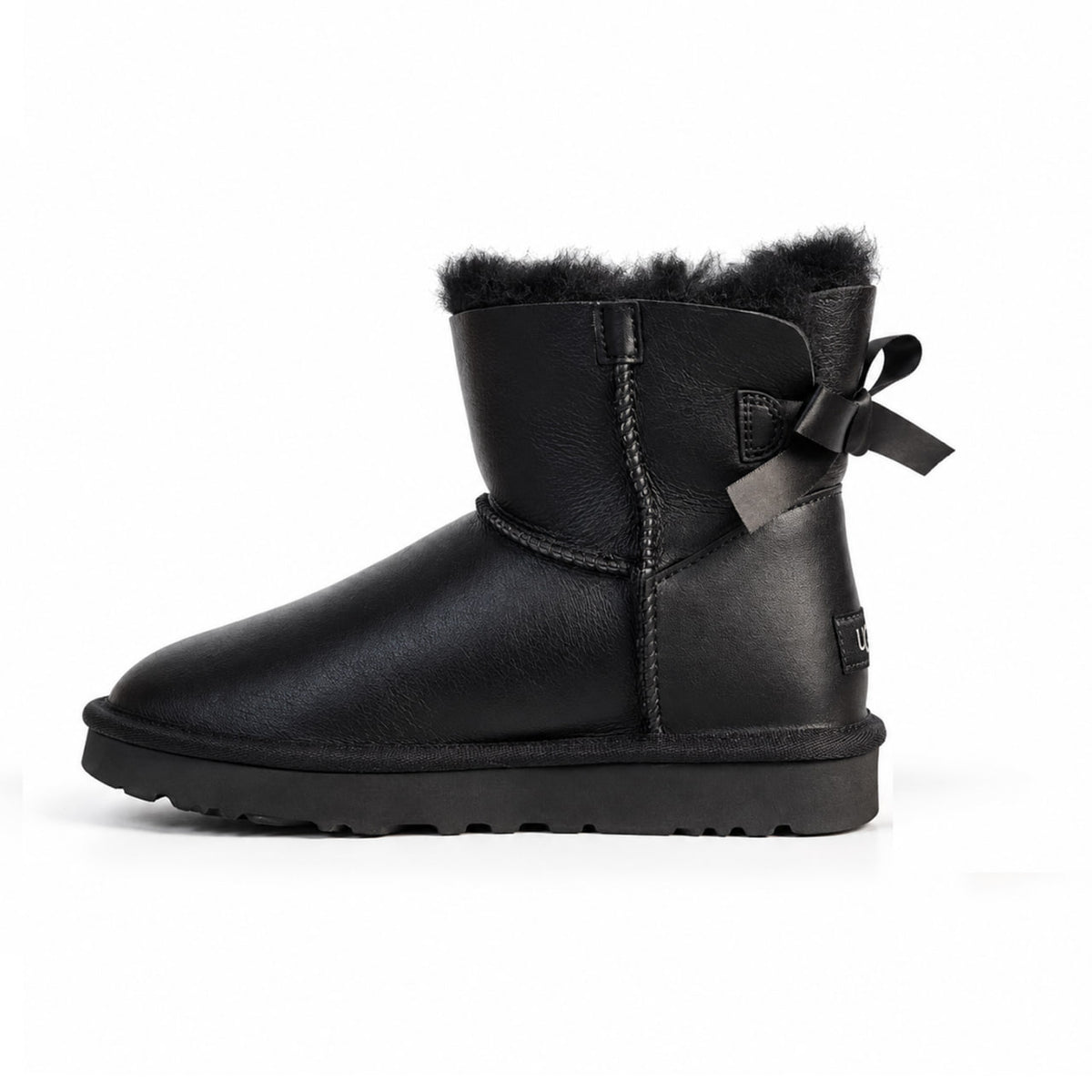 UGG Bailey Bow Mini Leather Black
