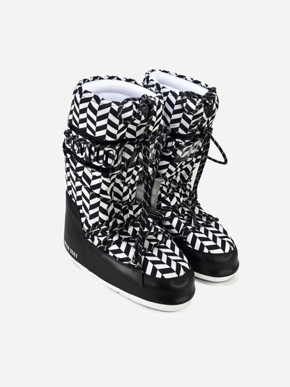 Moon Boot Icon Optical Black White