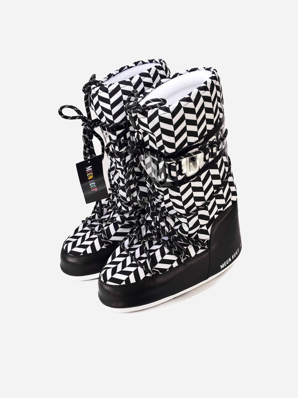 Moon Boot Icon Optical Black White