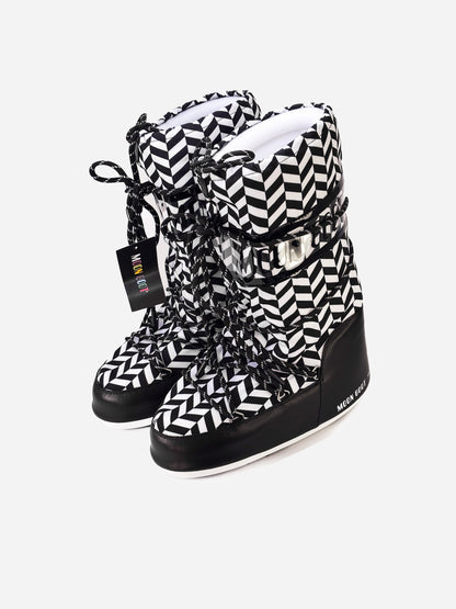 Moon Boot Icon Optical Black White