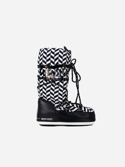 Moon Boot Icon Optical Black White